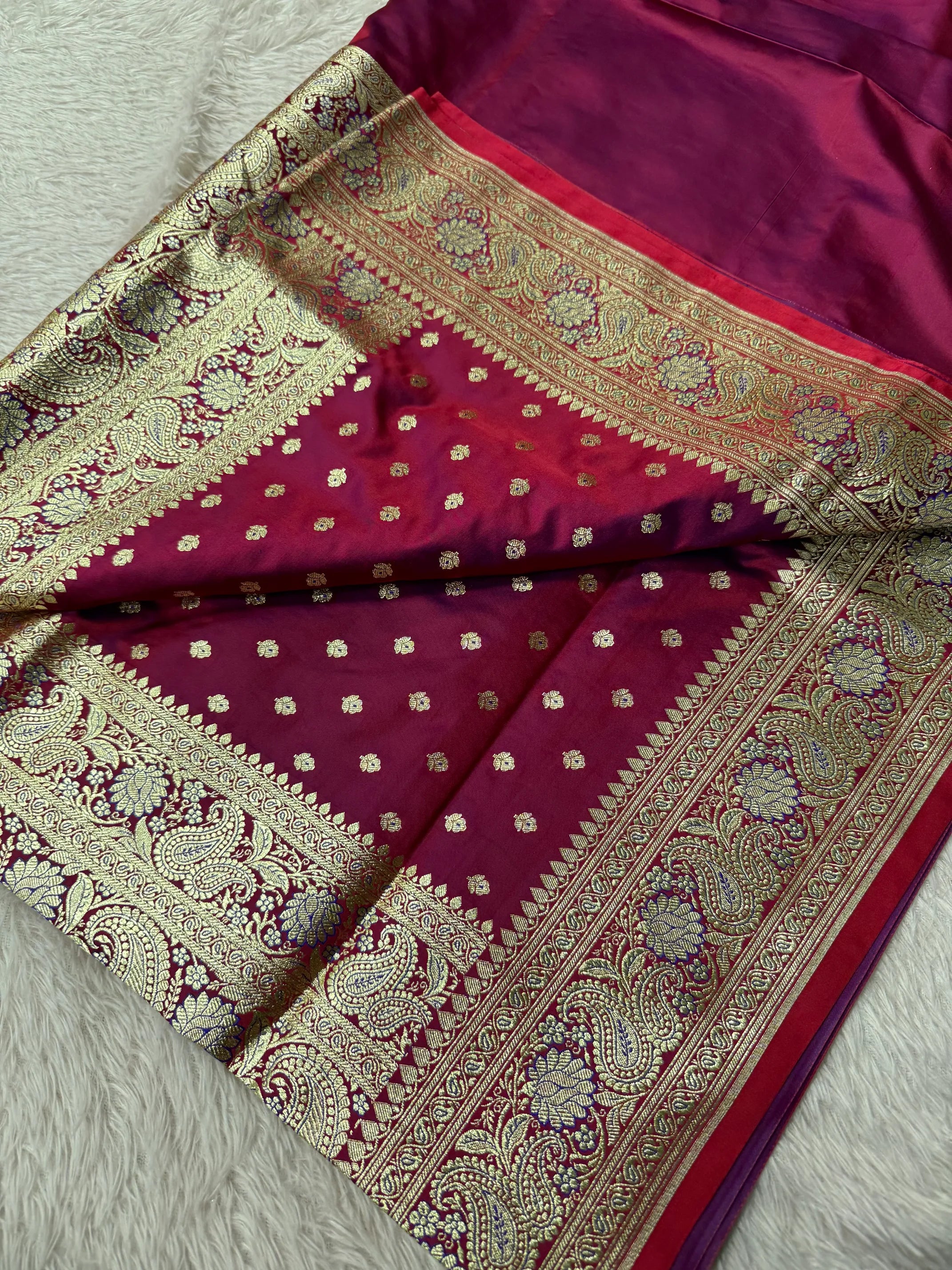 Premium Satin Silk Bridal Banarasi Saree