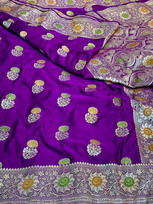 Premium Wine Mashru Katan Silk Banarasi Saree