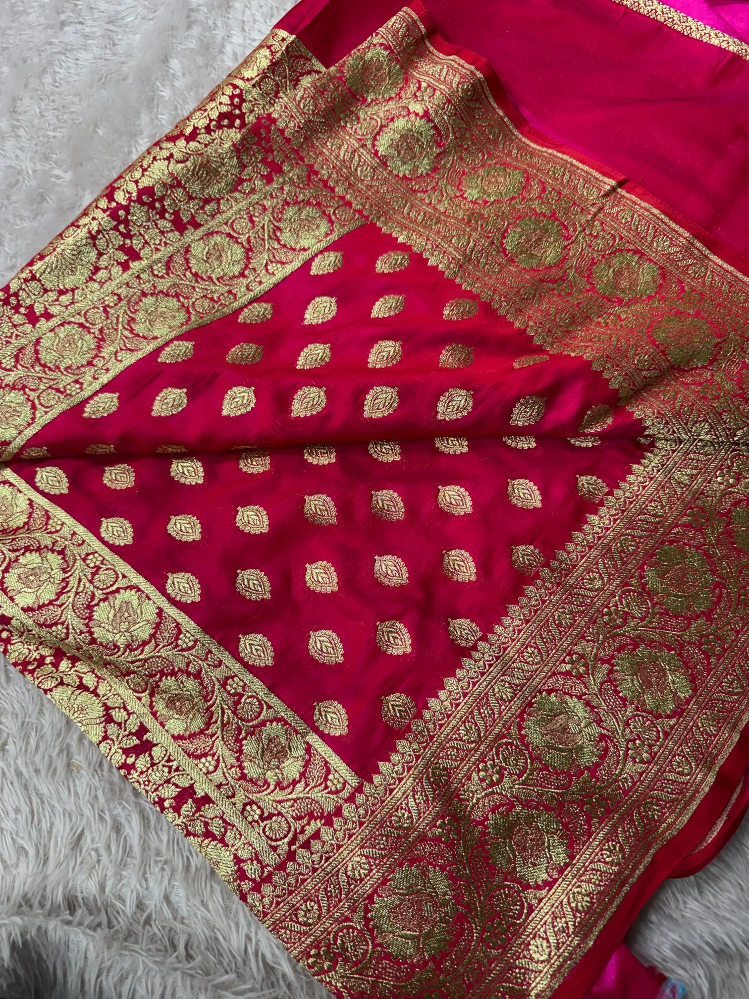 Premium Satin Silk Bridal Banarasi Saree
