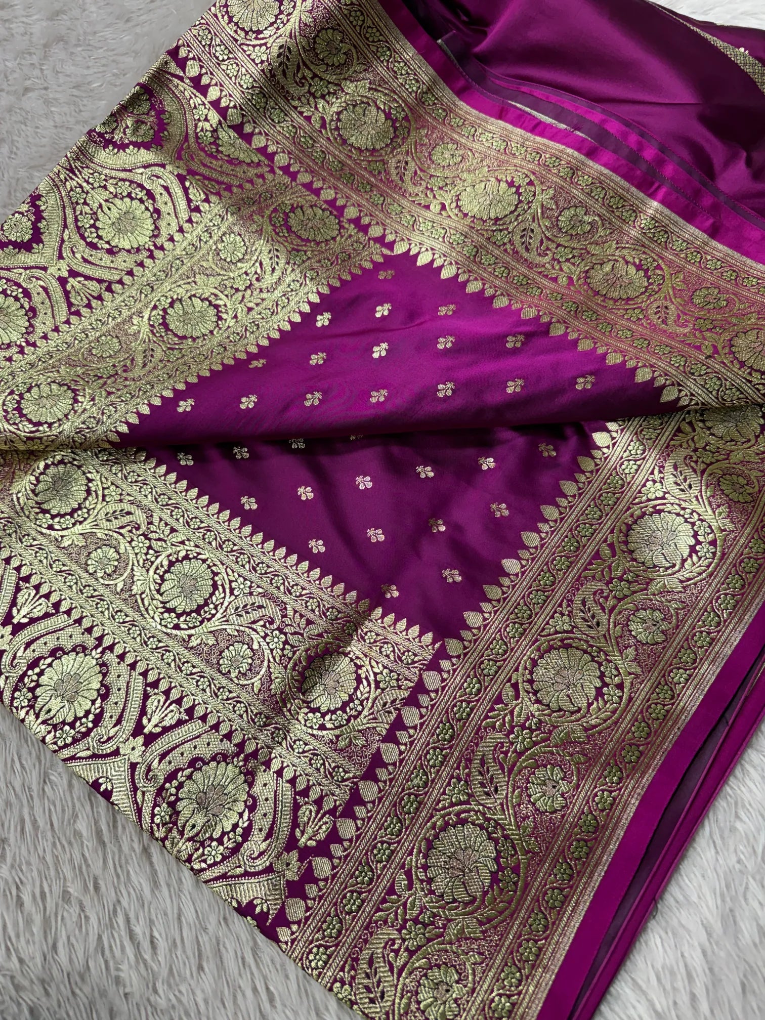Premium Satin Silk Bridal Banarasi Saree