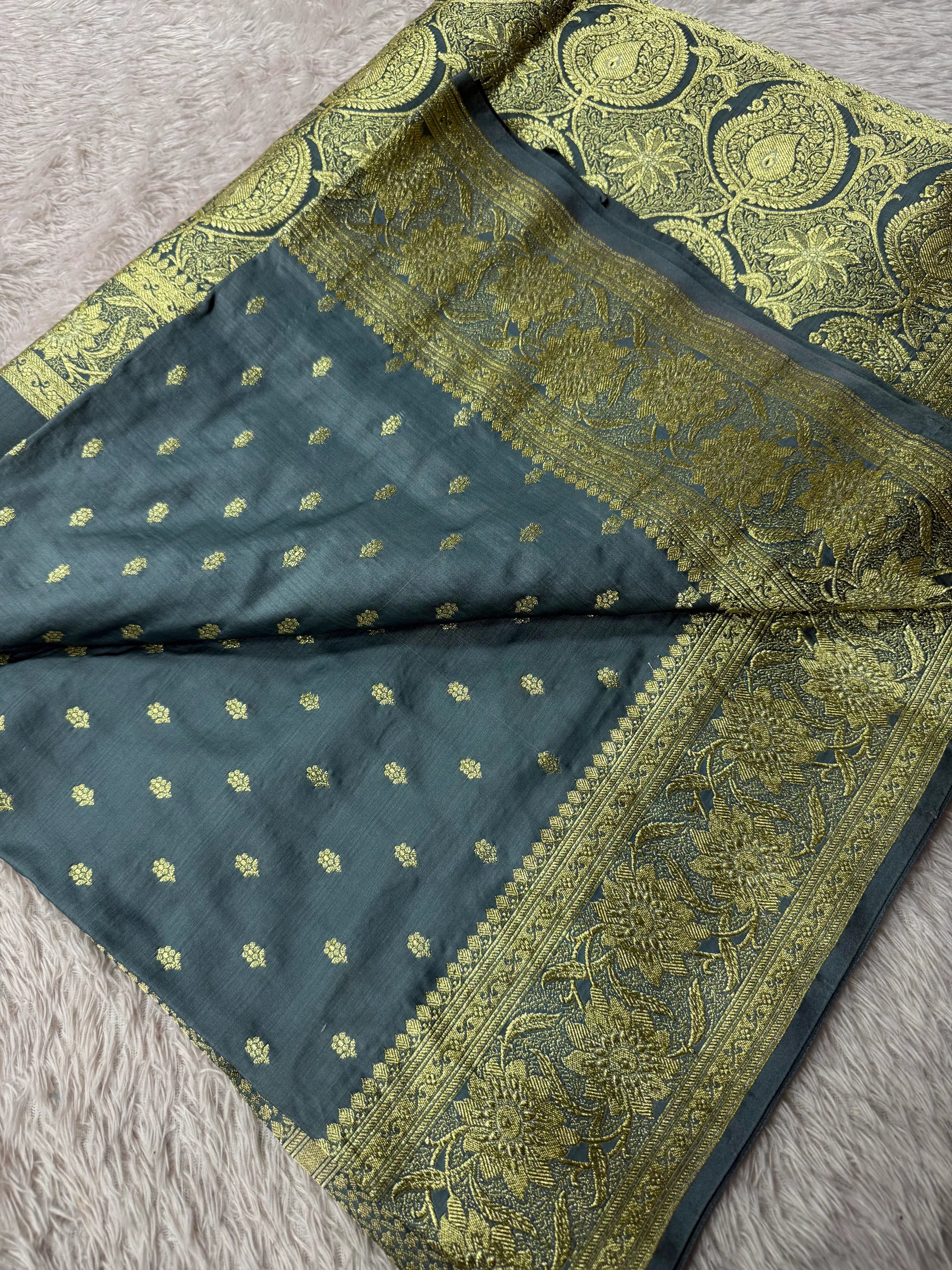 Premium Satin Silk Bridal Banarasi Saree