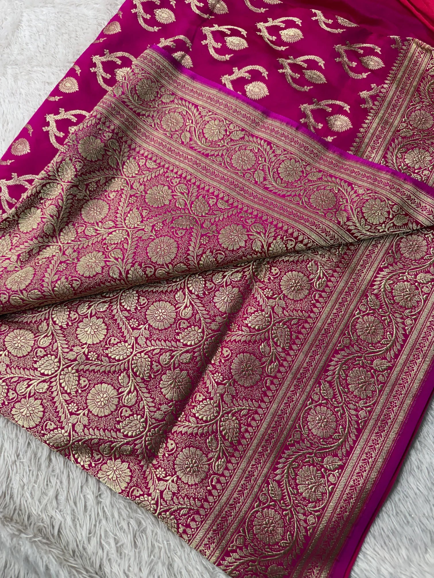 Premium Satin Silk Bridal Banarasi Saree