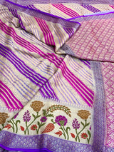 Pretty Lavender Rangkat Chiffon Khaddi Banarasi Saree