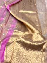 Pretty Pink Handloom Kadhua Weave Pure Tissue Silk Saree