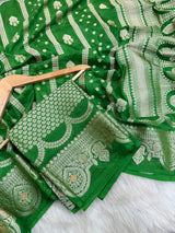 Pretty Exclusive Shades in Chinia Silk Banarasi Saree