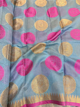 Gray Soft Cotton Silk Zari Banarasi Saree