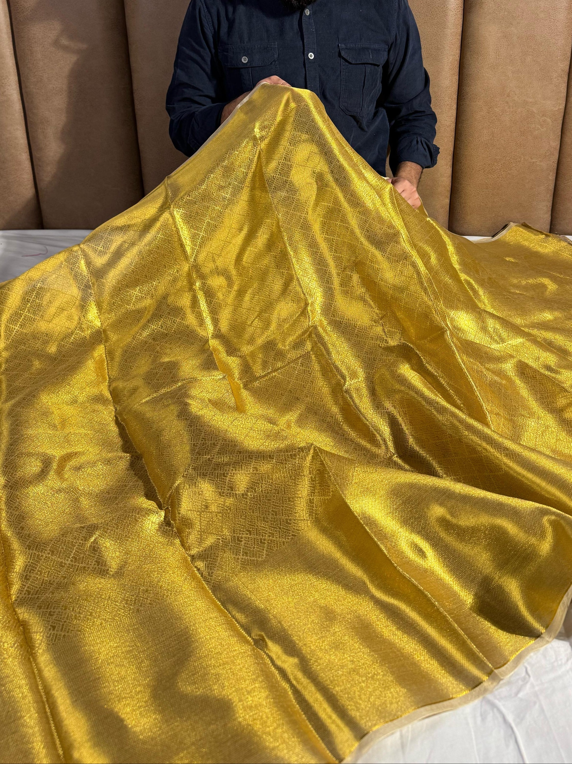 Pure Gold Tone Tissue Silk Saree