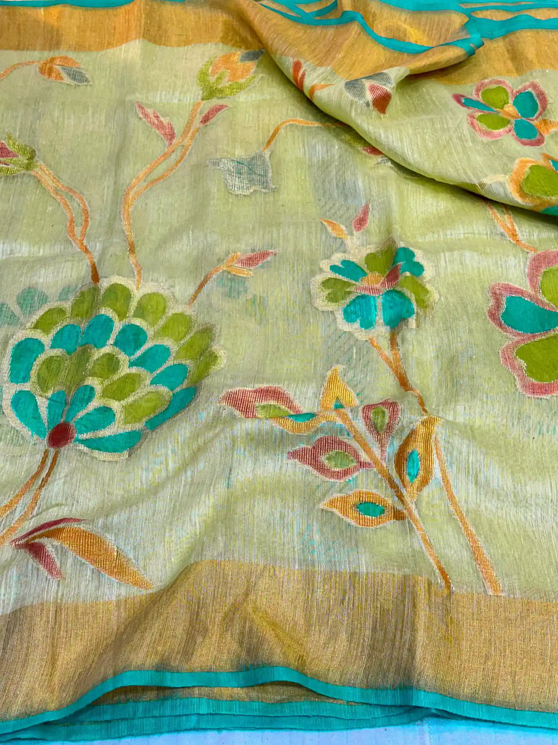 Pure Matka Silk Hand Dyed Banarasi Saree 