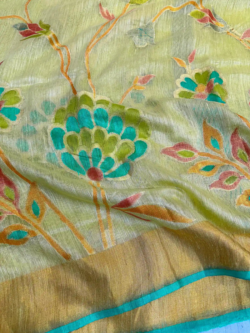 Pure Matka Silk Hand Dyed Banarasi Saree 