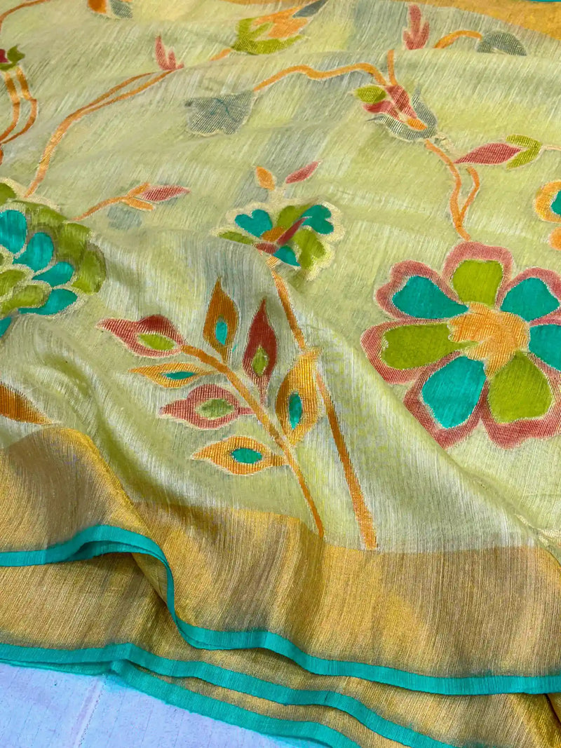 Pure Matka Silk Hand Dyed Banarasi Saree 