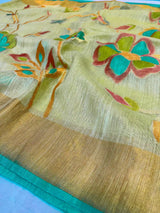 Pure Matka Silk Hand Dyed Banarasi Saree vvv