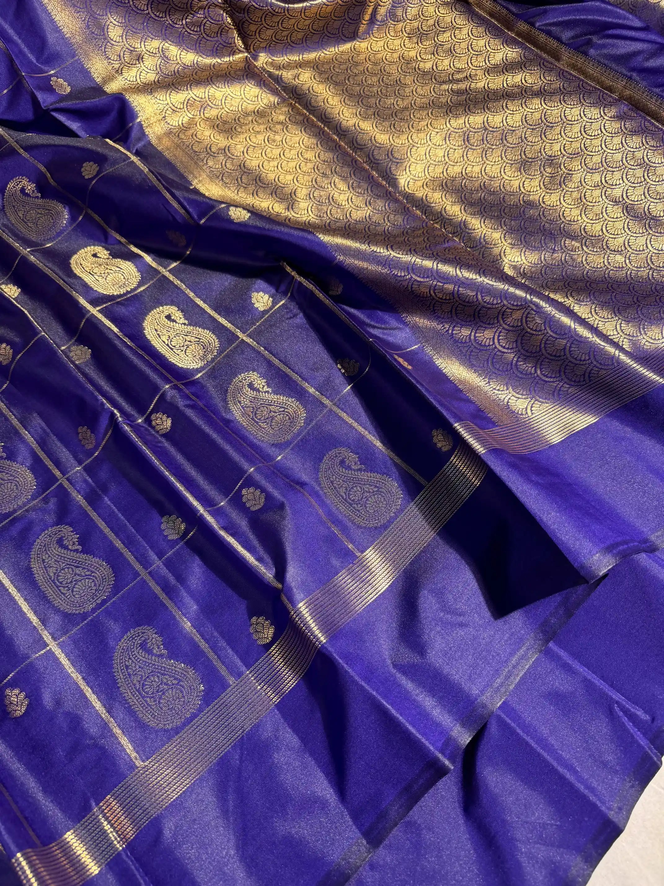 Purple Banarasi Semi Katan Silk Banarasi Saree