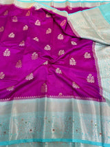 Purple Chinia Silk Banarasi Saree