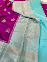 Purple Chinia Silk Banarasi Saree