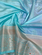 Purple Chinia Silk Banarasi Saree