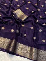 Purple Colour Premium Viscose Crepe Silk Banarasi Saree