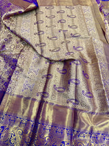 Purple Kanjeevaram Tissue Silk Meenakari Banarasi Saree