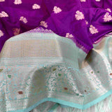 Purple Chinia Silk Banarasi Saree