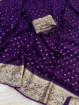 Purple Color Viscose Georgette Saree