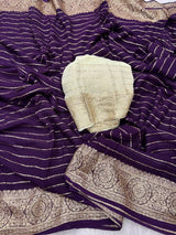 Purple Shade Viscose Georgette Saree