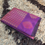 Purple Soft Silk Copper Zari Banarasi Saree