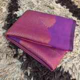 Purple Softsilk Brocade Pattern Jacquard Banarasi Saree