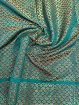 Rama Green Softsilk Brocade Pattern Jacquard Banarasi Saree