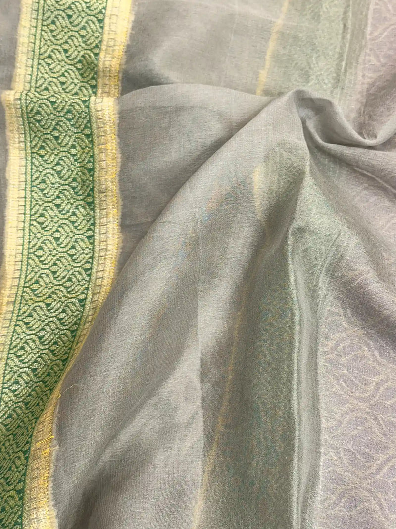 Rangkat Handbrush Chiffon Khaddi Banarasi Saree