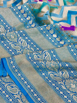 Rangkat Blue Khaddi Georgette Banarasi Saree