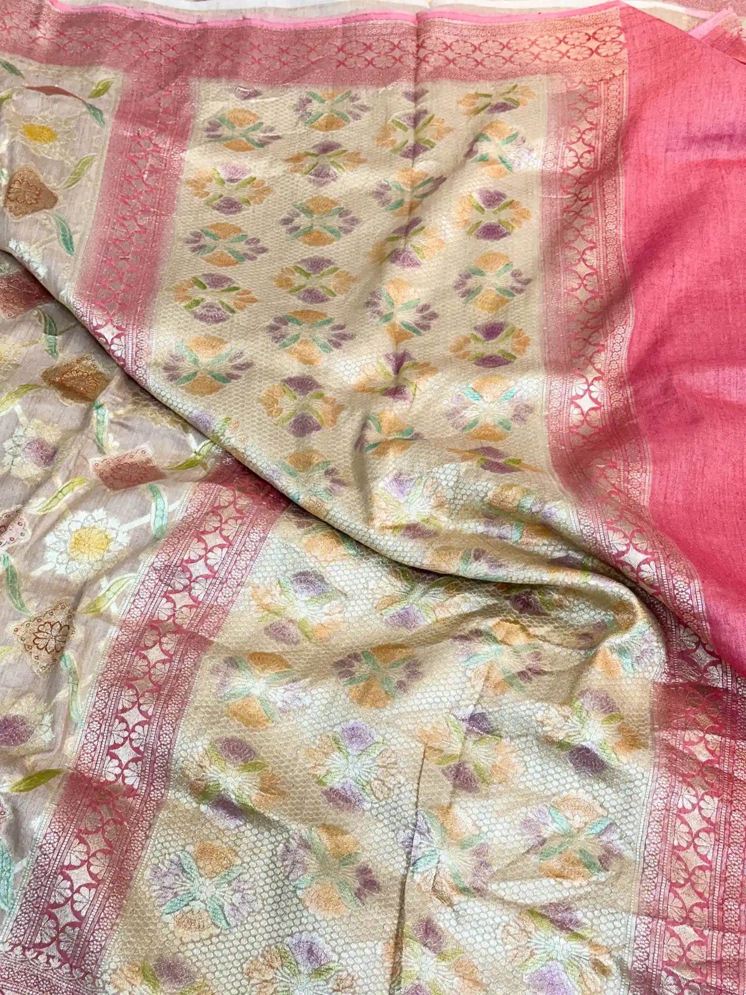 Rangkat Handbrush Dyed Pure Munga Silk Saree