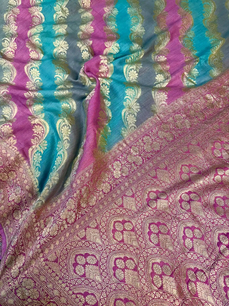 Rangkat Leheriya Design Munga Silk Saree