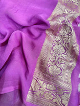Rangkat Light Purple Khaddi Georgette Banarasi saree