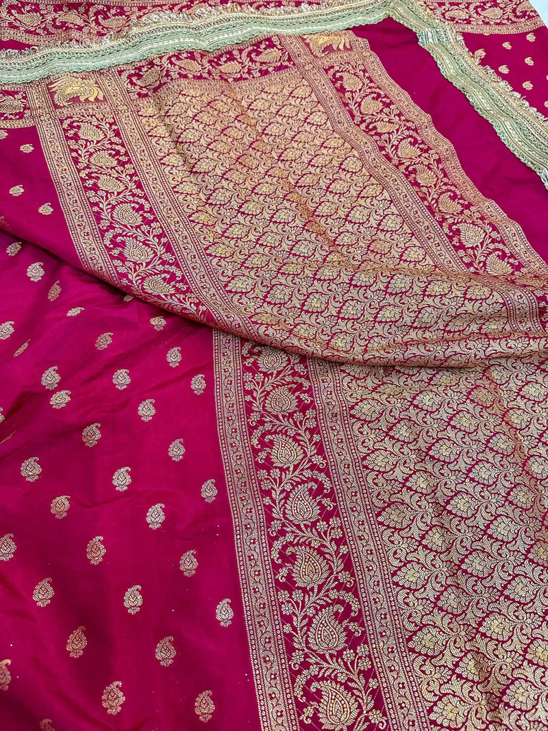 Rani Crepe Georgette Exclusive Banarasi Saree