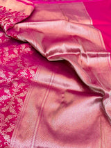 Rani Pink Brocade Pure Katan Silk Saree