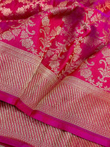 Rani Pink Brocade Pure Katan Silk Saree