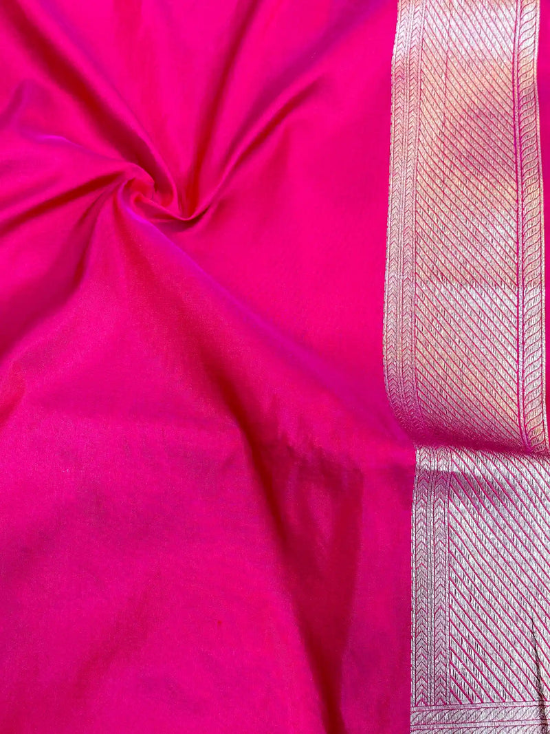 Rani Pink Brocade Pure Katan Silk Saree