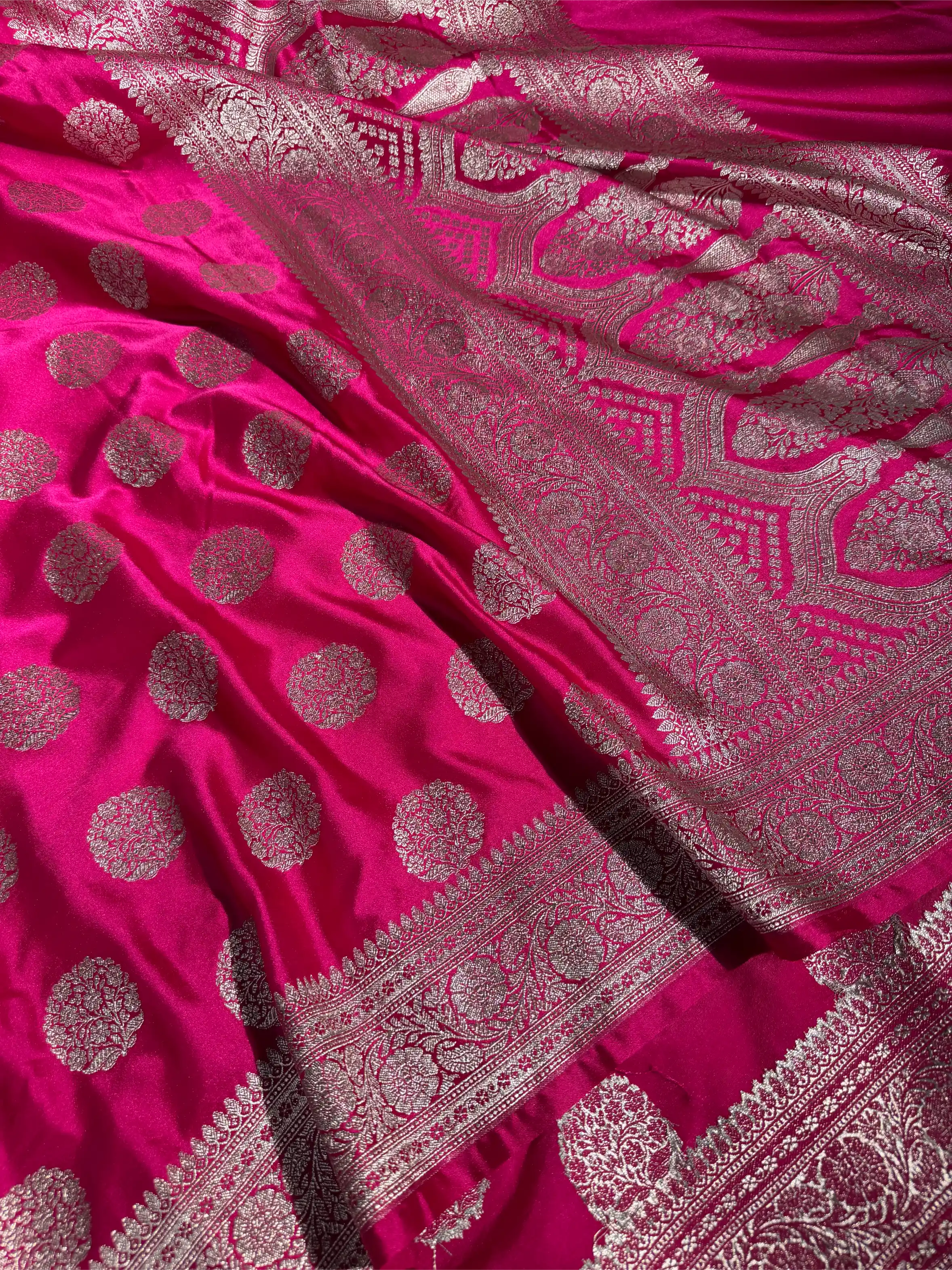 Rani Pink Mashru Katan Heritage Traditional Banarasi Saree
