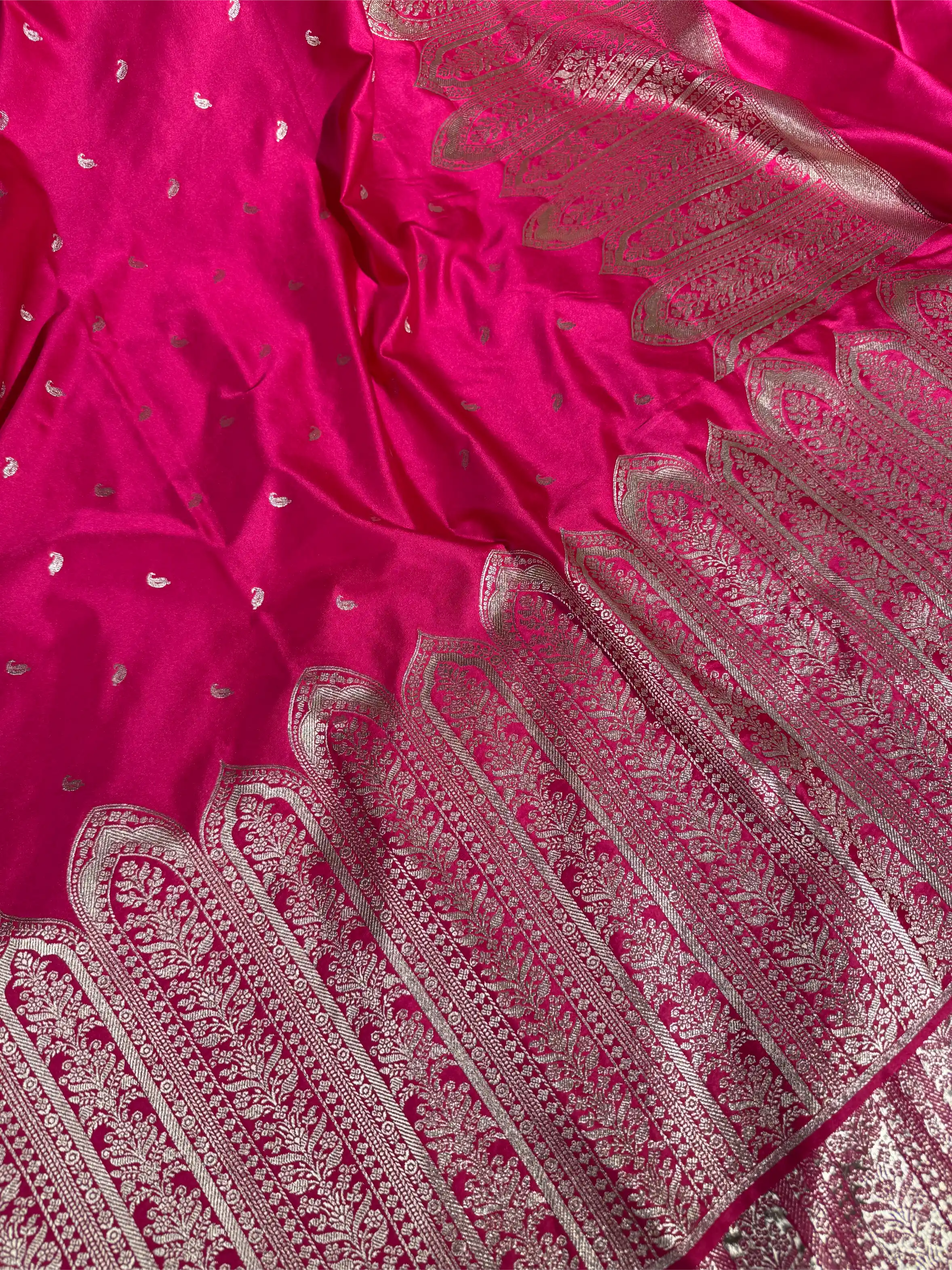 Rani Pink Mashru Katan Silk Heritage Weave Banarasi Saree