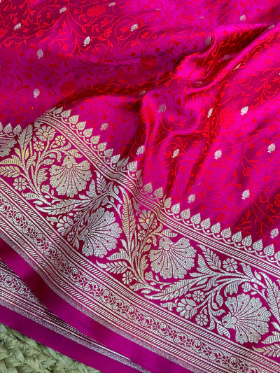 Rani Pink Mashru Silk Banarasi Saree