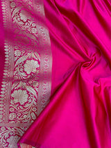 Rani Pink Mashru Silk Banarasi Saree