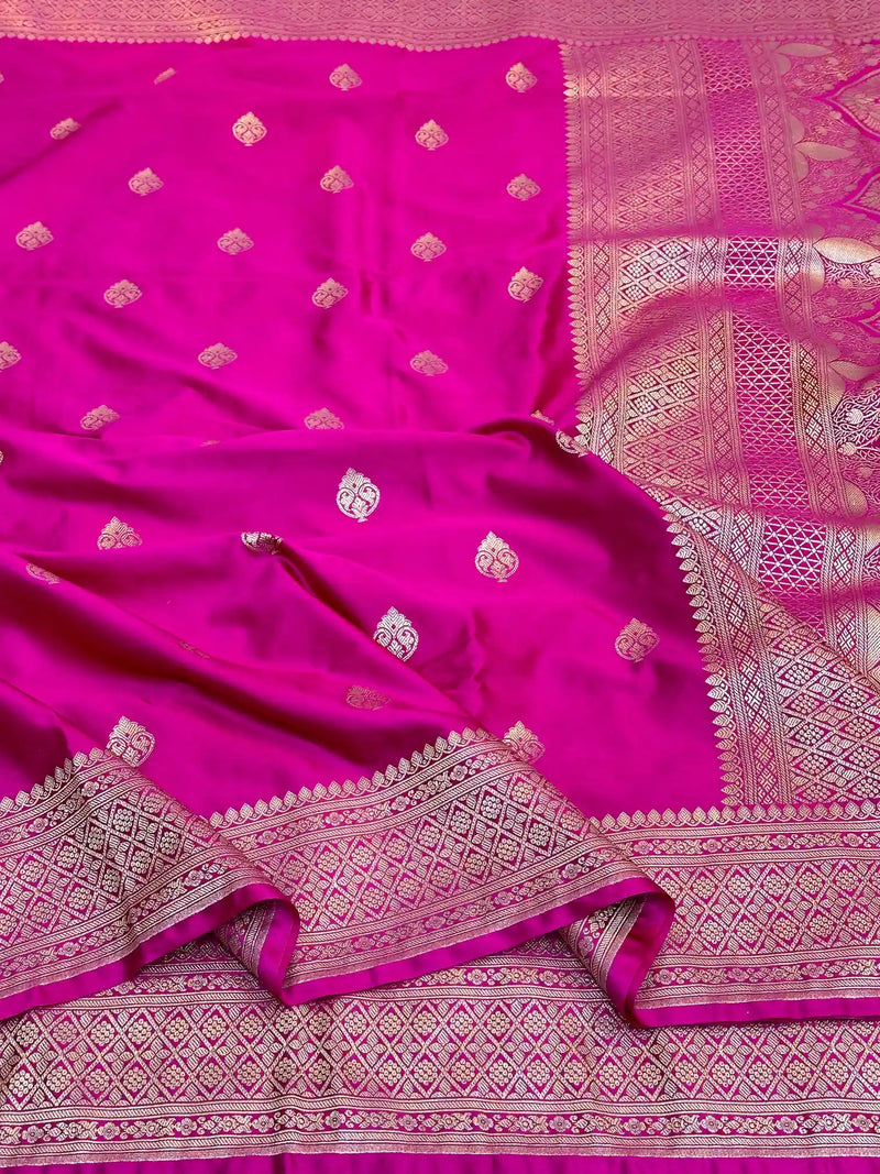 Rani Pink Premium Mashru Katan Saree