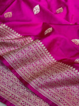 Rani Pink Premium Mashru Katan Saree