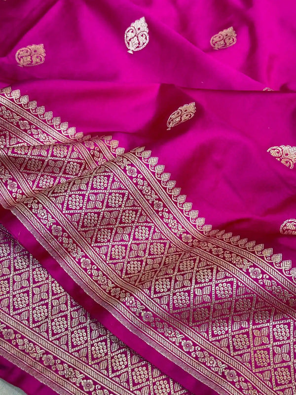 Rani Pink Premium Mashru Katan Saree