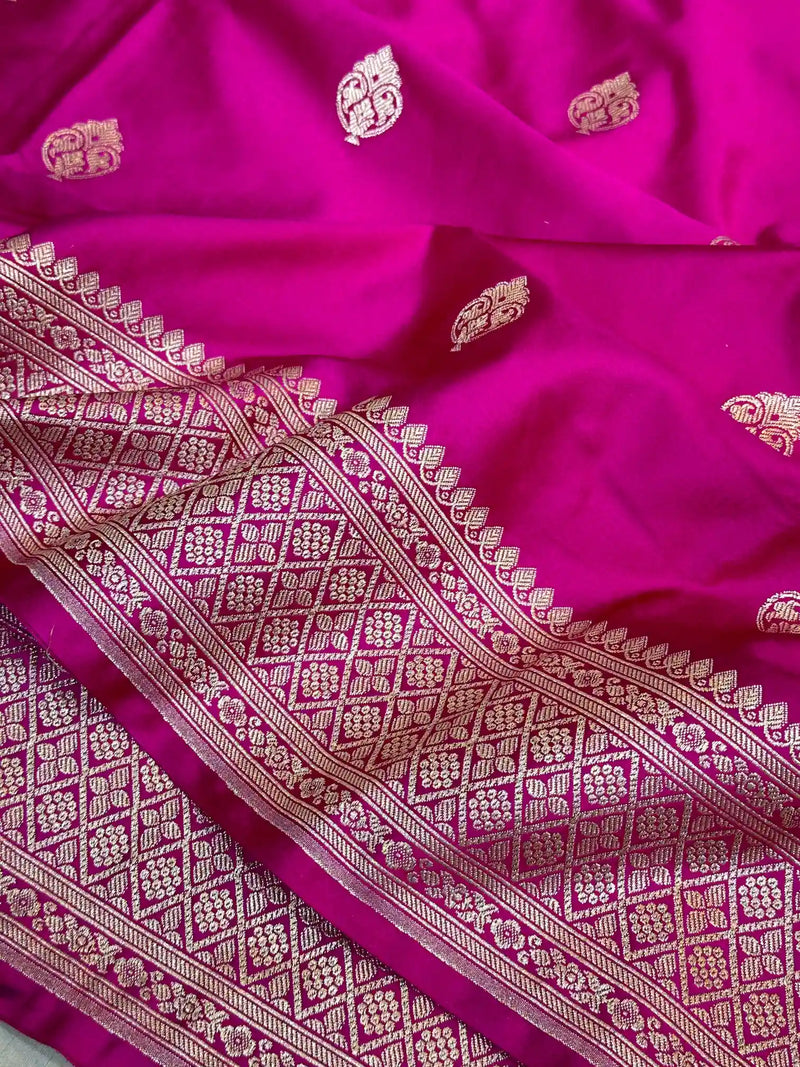 Rani Pink Premium Mashru Katan Saree