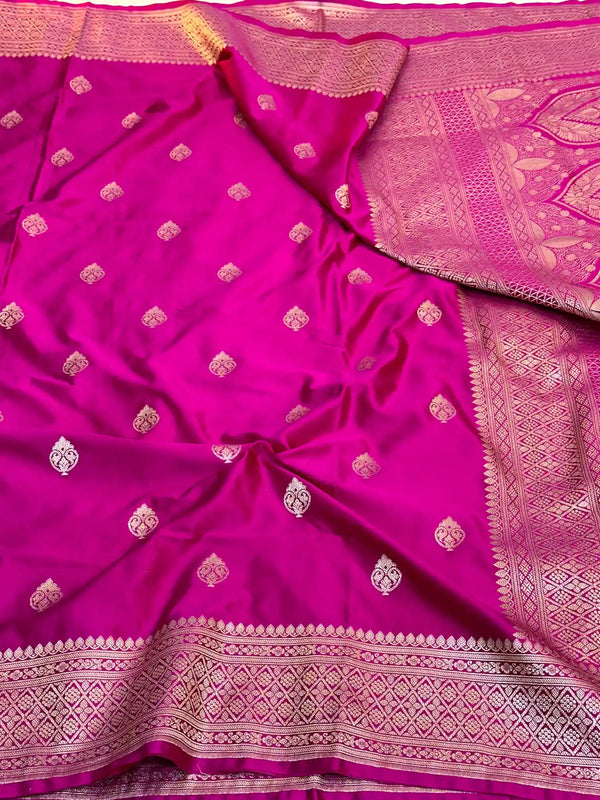 Rani Pink Premium Mashru Katan Saree