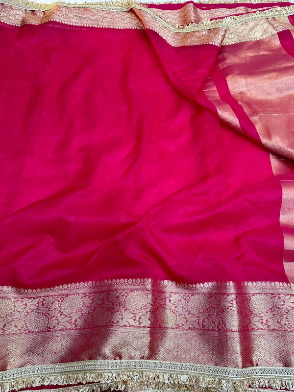 Rani Pink Shade Organza Silk Designer Saree