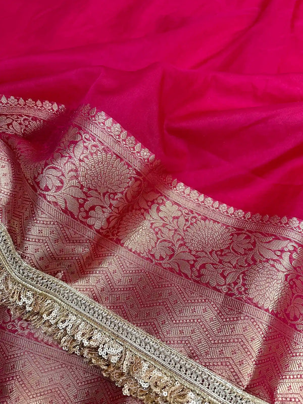 Rani Pink Shade Organza Silk Designer Saree