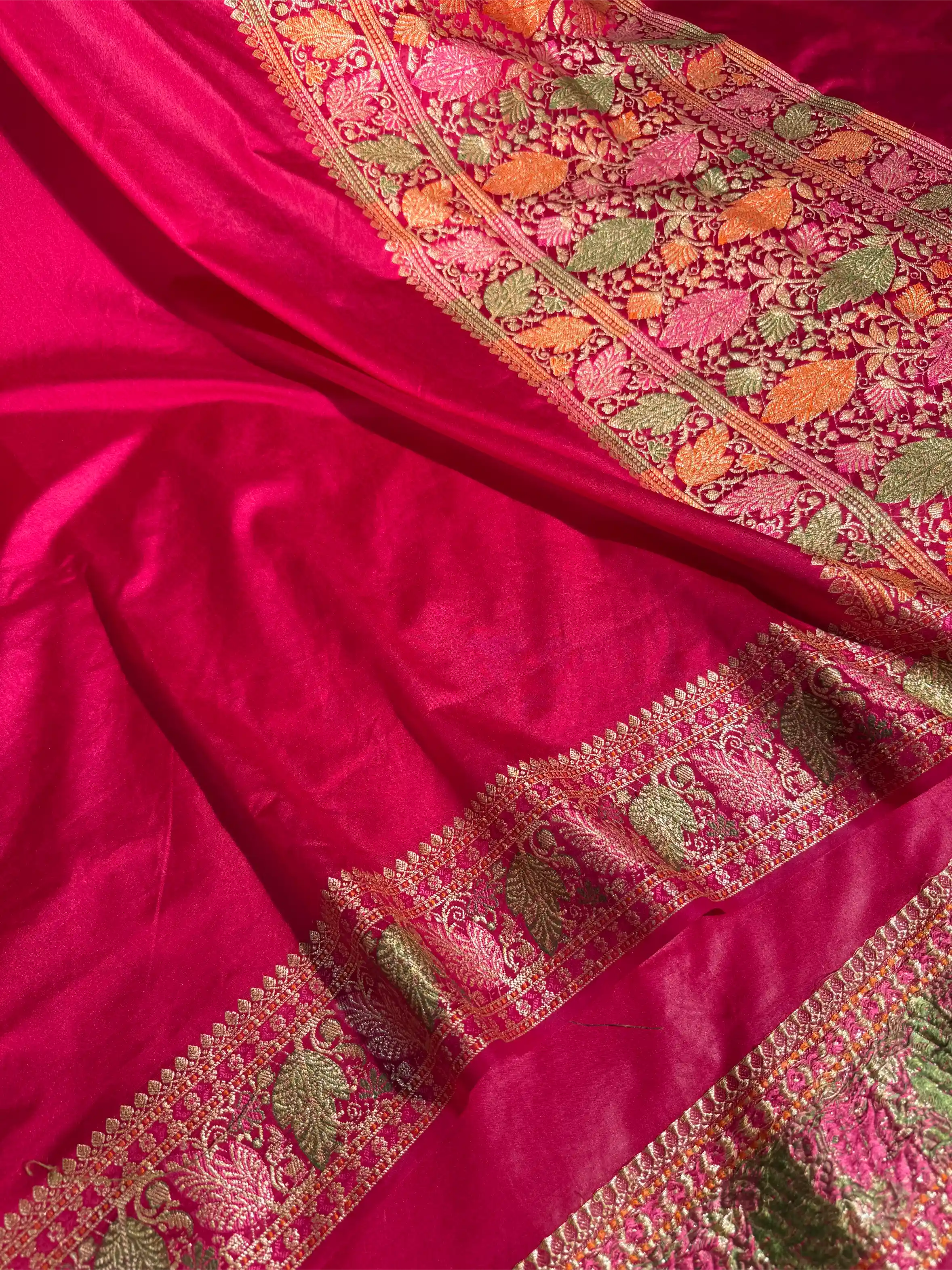 Rani Pink Warm Silk Tilfi Meenakari Weave Banarasi Saree