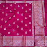 Rani Pink Chinia Silk Banarasi Saree