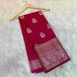 Rani Pink Chinia Silk Banarasi Saree